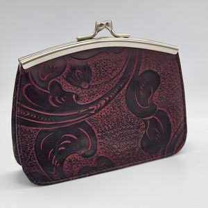 Wilson's leather change purse NWT new vintage Red & black